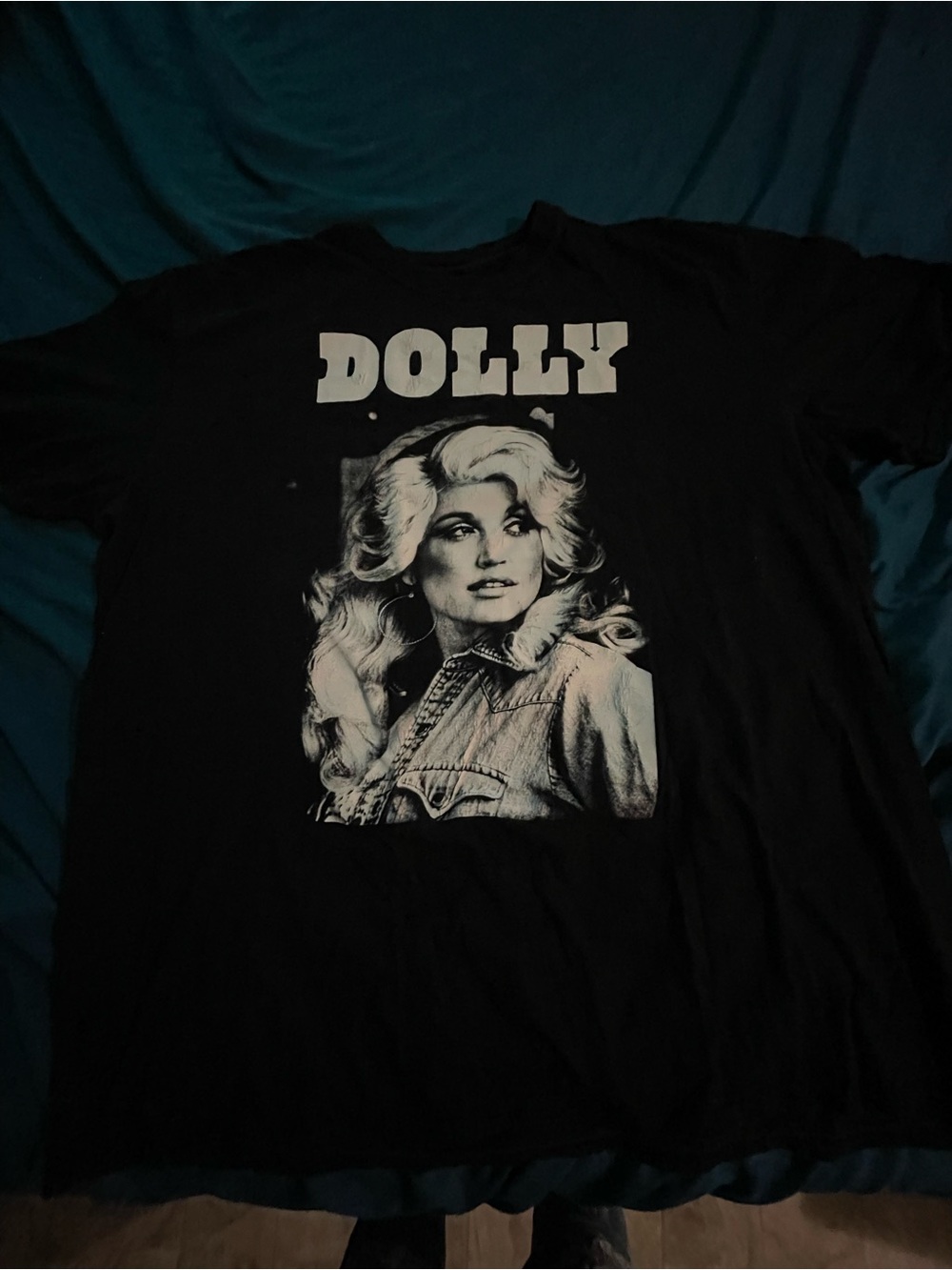 adidas Black Tee with White Dolly Portrait Graphic
